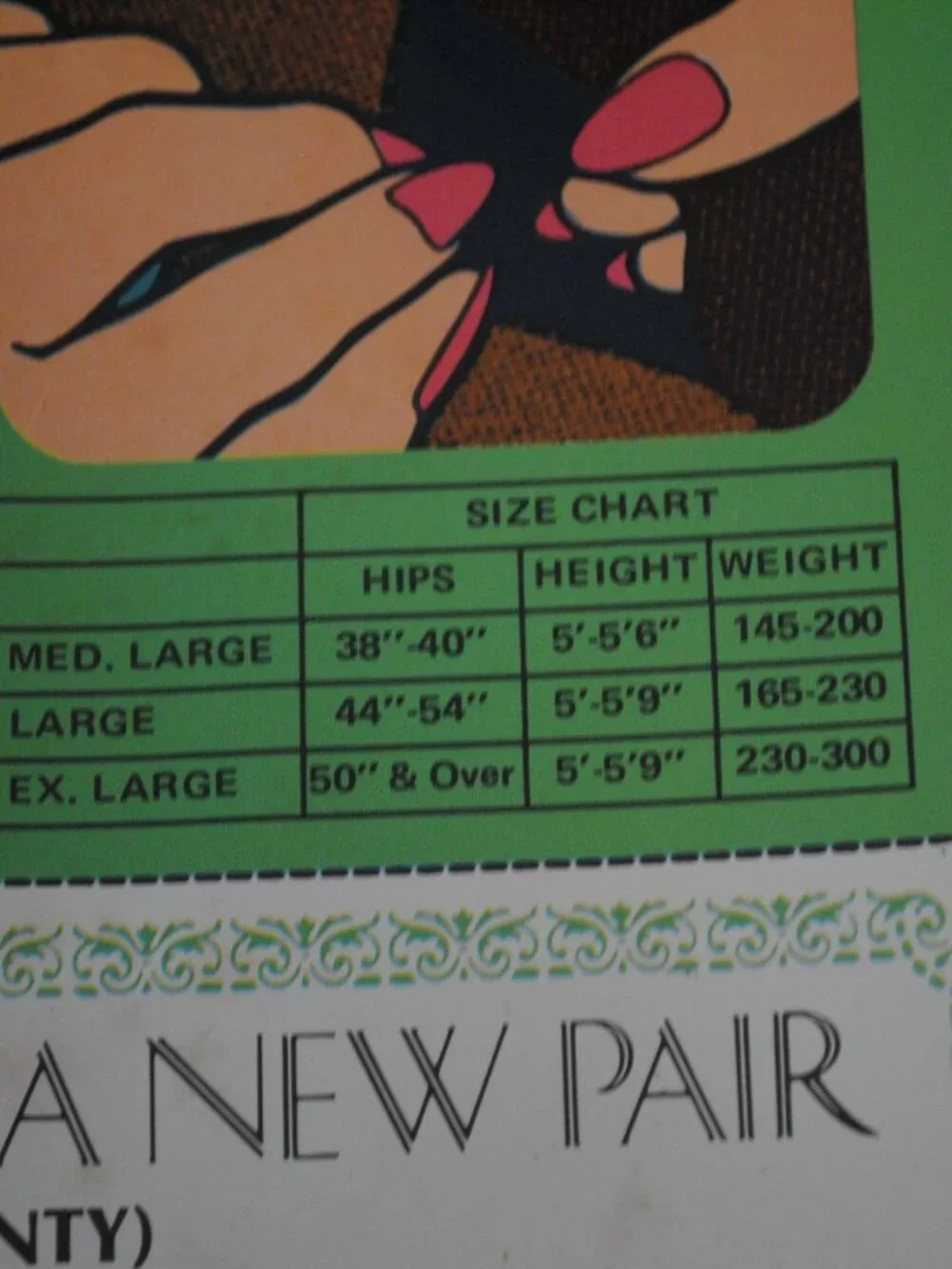 Vintage 1975 Big Mama Aereated Hygienic Cotton Crotch Extra Large Pantyhose NOS